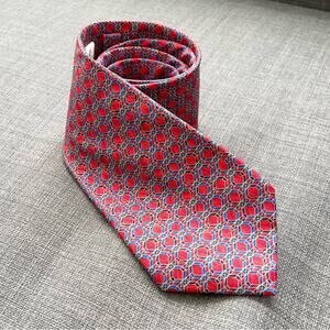 Metropolitan Museum Of Art Geometric Red and Blue Men's Silk Tie